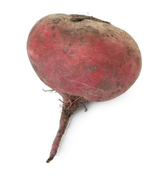 One fresh ripe beetroot isolated on white, top view Stock Photos