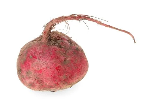 One fresh ripe beetroot isolated on white Stock Photos