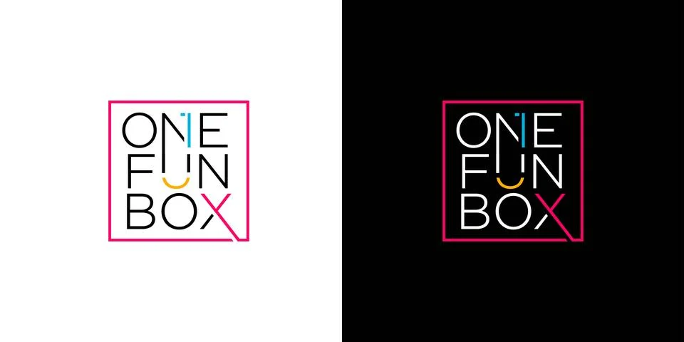 The one fun box logo design is unique and modern Stock Illustration