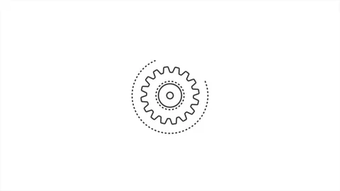 One gear moves. Motion and work. Stock Footage 106820402
