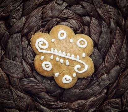One gingerbread cookie Foto stock