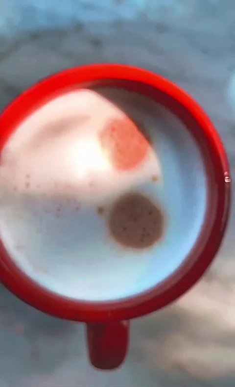 One glass of coffee latte Stock Footage 232953518