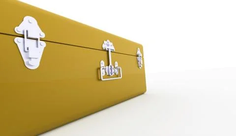 One gold chest concept on white background 스톡 일러스트