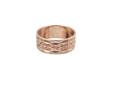 One gold ring on white background Stock Photos