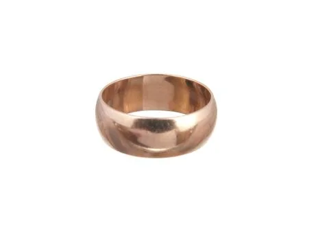 One gold ring on white background Foto stock