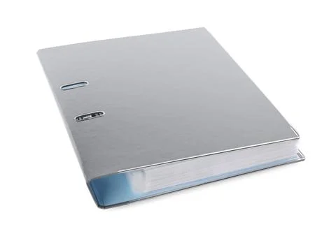 One grey office folder isolated on white Stock Photos