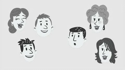One group of human heads talking with another group of heads. Stock Footage 149074197