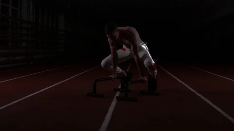One gymnasts and acrobats perform sports power stance Stock Footage 129472761