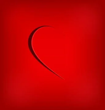One half of the heart on red Stock Illustration