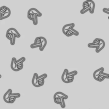 One hand operation vector seamless pattern Stock Illustration
