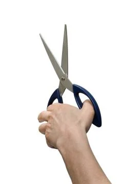 One hand with scissors Stock Photos