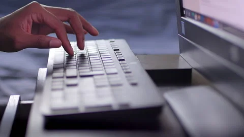 One Hand Typing On Black Computer Keyboard Stock-Footage 150598262