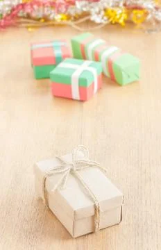 One handmade gift box Stock Photos