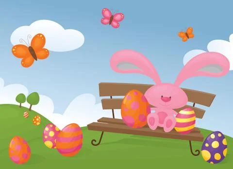 One happy bunny Stock Illustration