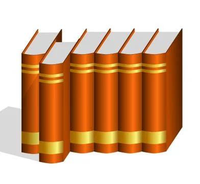 One hard bound book pulled out from row Stock Illustration