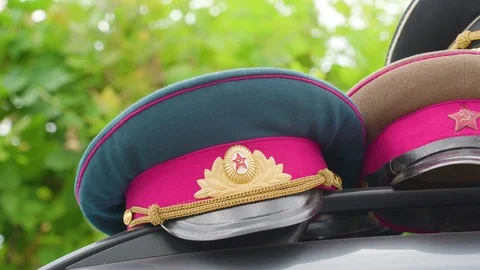One of the hats piled up on the wall Stock Footage 94545058