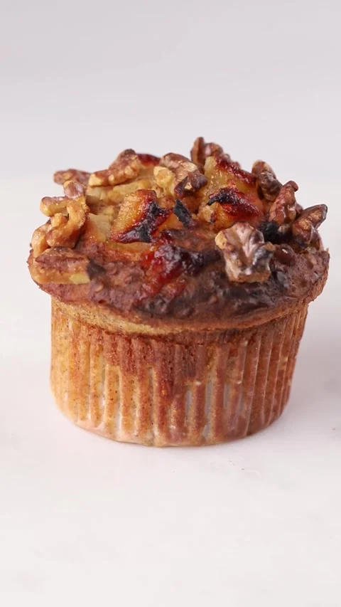 One healthy oat muffin rotation Stock Footage 290804486