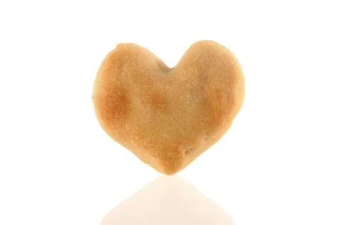 One heart-shaped cookie with reflection Stock Illustration