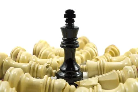 One of the heroic stories of a single war leader white chess queen takes plac Stock Photos