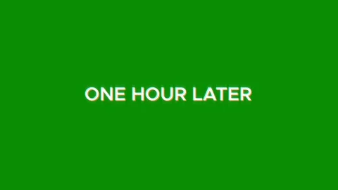 One hour later text glitching modern effect for movie word animation Stock Footage 313335608