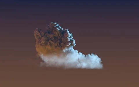 One huge night cloud - concept nature 3D illustration Illustrazione stock