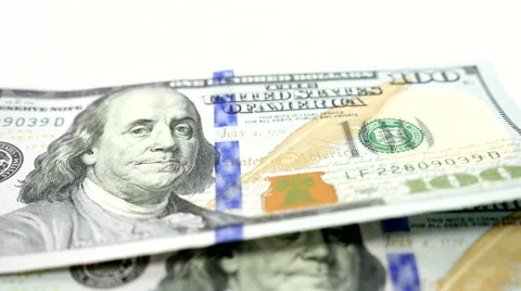 One hunderd dollar bills Stock Footage 61242063