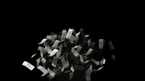 One hundred dollar banknotes explosion Stock-Footage 74296021