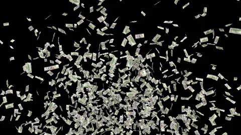 One hundred dollar banknotes explosion. Stock Footage 318457440