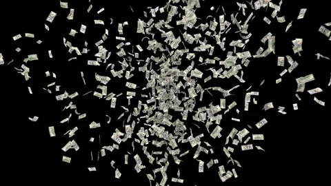 One hundred dollar banknotes explosion. Stock Footage 320515164