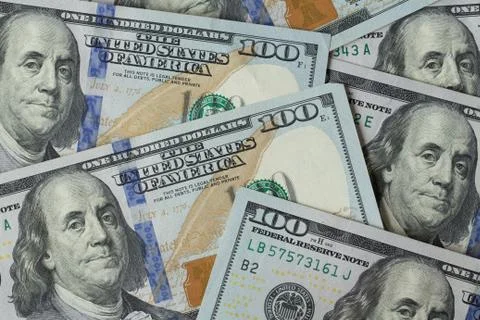 One hundred dollar banknotes Stock Photos