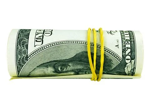 One hundred dollar bill roll Banknotes of United States of America - dolla... Stock Photos