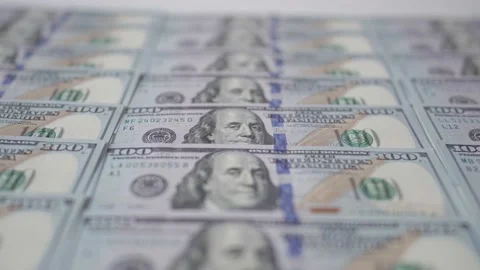 One Hundred Dollar Bills Background. Stock Footage 173616564