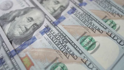 One Hundred Dollar Bills Background. Stock Footage 175331374