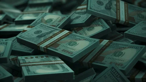 One hundred dollar bills background. Cash flow business and financing 4k footage Stock Footage 231438025