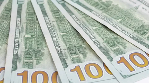 One hundred dollar bills close-up Stock Footage 121878208