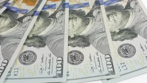 One hundred dollar bills close-up Stock-Footage 121878226