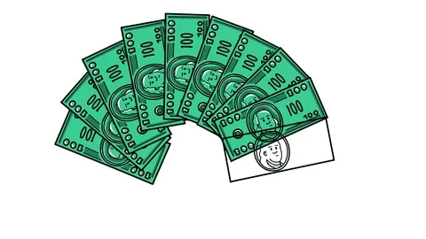 One Hundred Dollar Bills Counting Money Whiteboard Animation Video stock 94422462