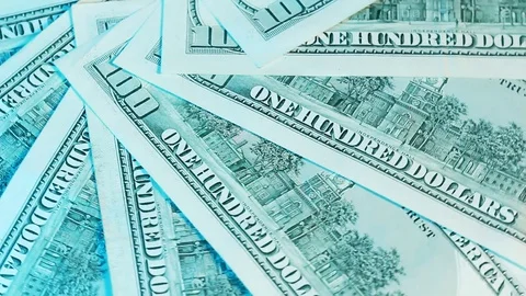 One hundred dollar bills Stock Footage 83285177