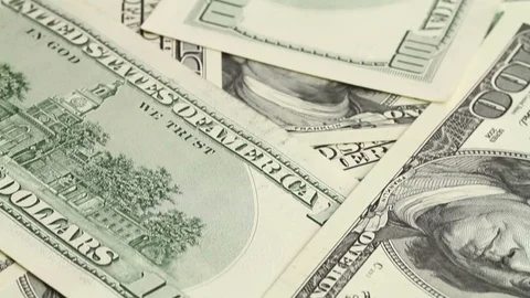One hundred dollar bills. 스톡 동영상 100411575