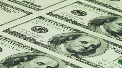 One hundred dollar bills. 스톡 동영상 100412736
