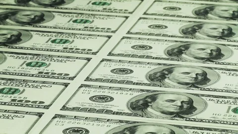 One hundred dollar bills. Stock Footage 100412914