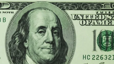 One hundred dollar bills. 스톡 동영상 100413014