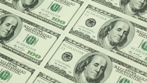 One hundred dollar bills. 스톡 동영상 100413033