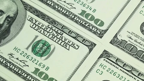 One hundred dollar bills. 스톡 동영상 100413505