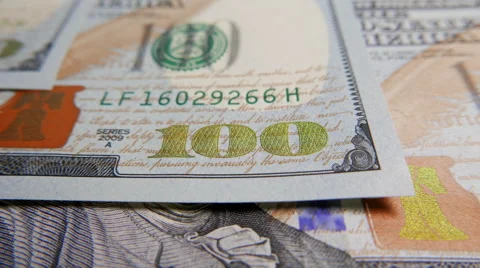 One Hundred Dollar Bills, Front side. Macro Video stock 47201164