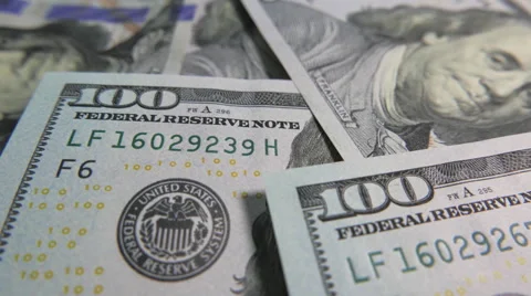 One Hundred Dollar Bills in a Mess, Macro Video stock 47201705