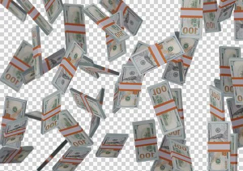 One hundred dollar stack of money, 3D render, illustration, Dollar Bills isol Stock Illustration