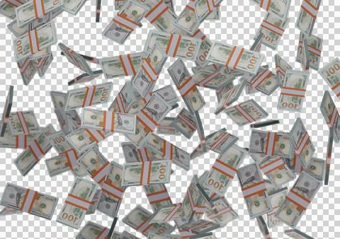 One hundred dollar stack of money, 3D render, illustration, Dollar Bills isol イラスト素材