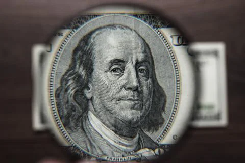 One hundred dollars banknote authentication Stock Photos