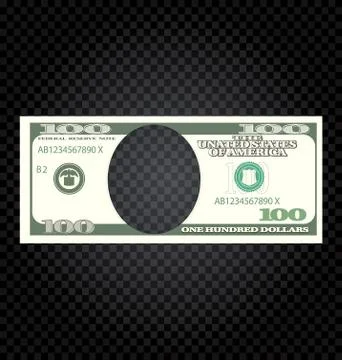 One Hundred Dollars Banknote on a Checker Background Stock Illustration